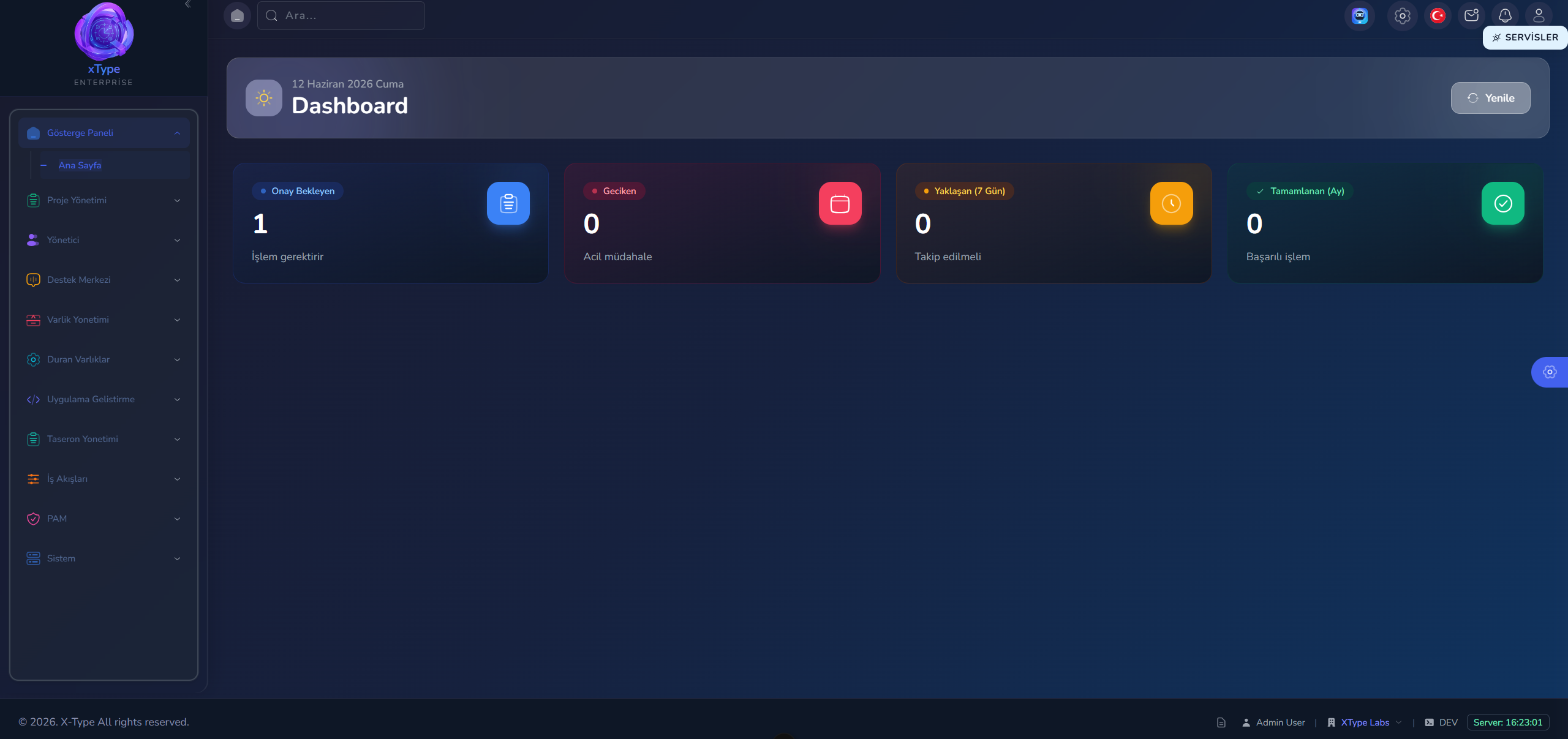 xType Dashboard